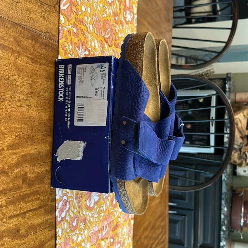 BIRKENSTOCK men’s kyoto nuback leather desert buck indigo blue